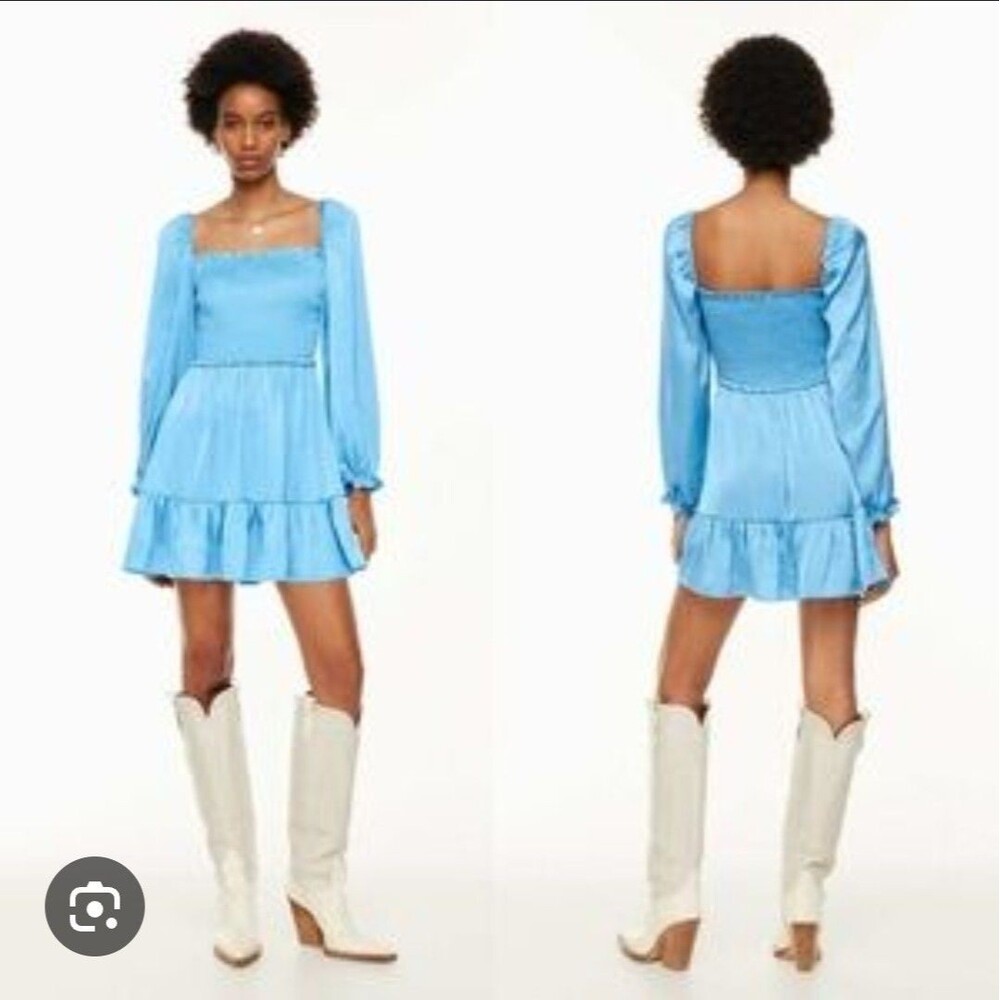 Aritzia Wilfred Tempest Satin Blue Mini Dress Size Xs